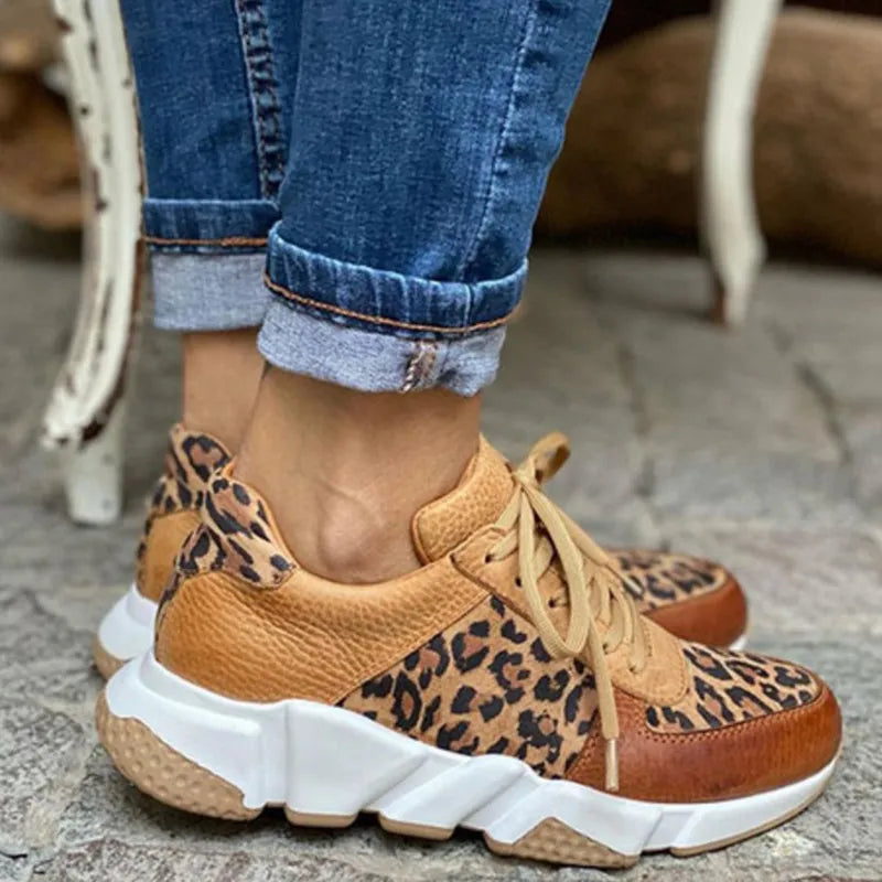 Eleonora | Casual Luipaard Sneakers met Dikke Zolen