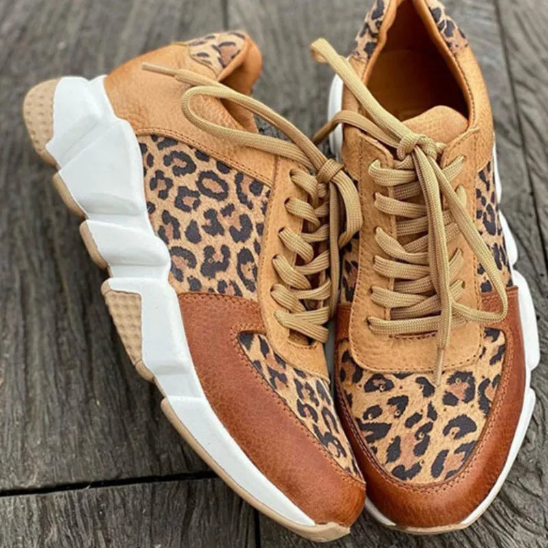 Eleonora | Casual Luipaard Sneakers met Dikke Zolen