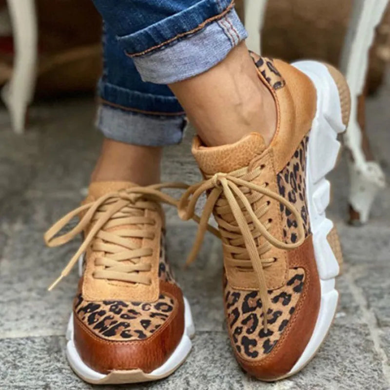 Eleonora | Casual Luipaard Sneakers met Dikke Zolen
