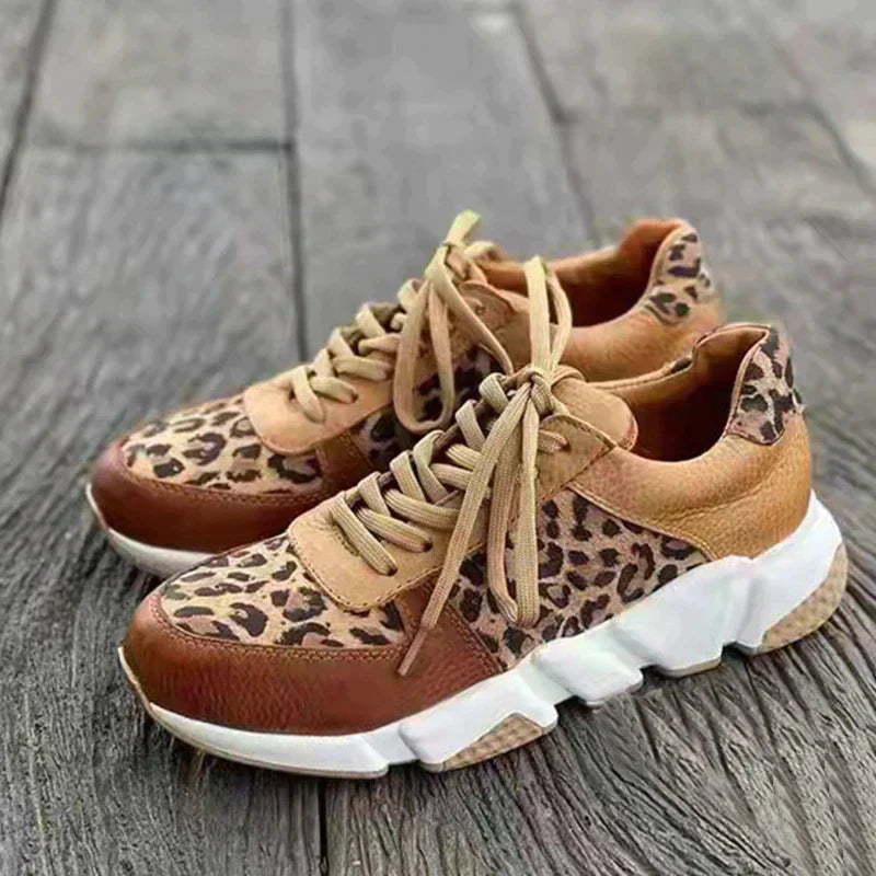 Eleonora | Casual Luipaard Sneakers met Dikke Zolen