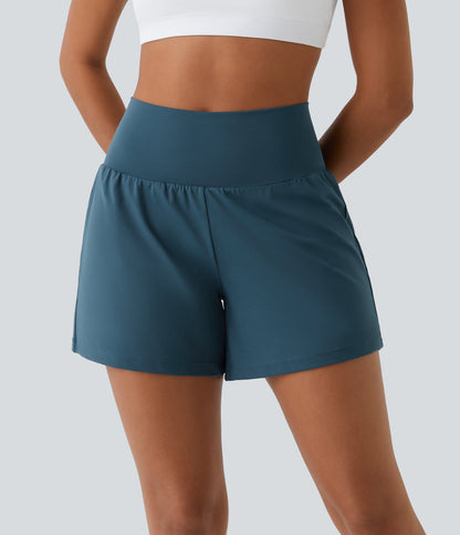 Hilara | 2-in-1-Yoga-Shorts mit hoher Taille, Gesäßtasche und Seitentasche