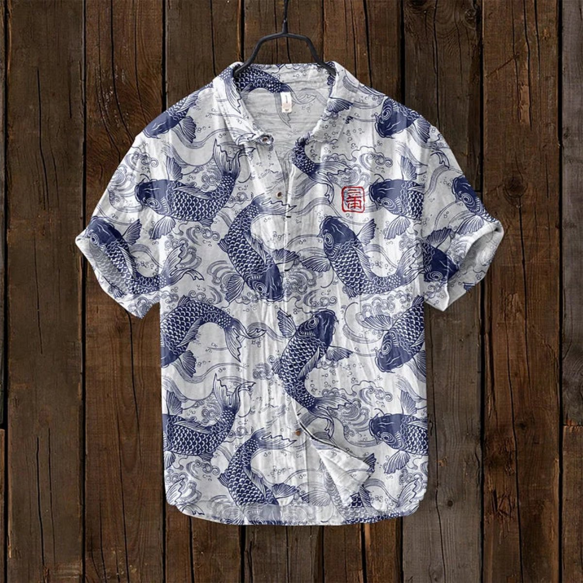 Joris | Casual Hawaïaans Shirt met Vispatroon voor een Zomerse Look