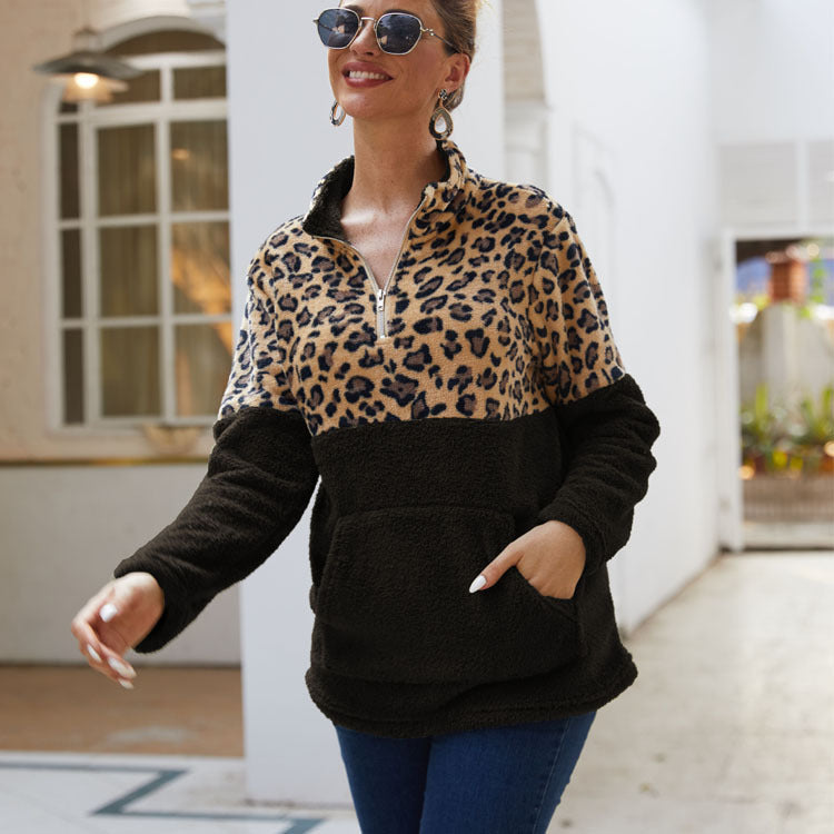 Maud | Warmer Leoparden-Fleecepullover – weich und angenehm auf der Haut 