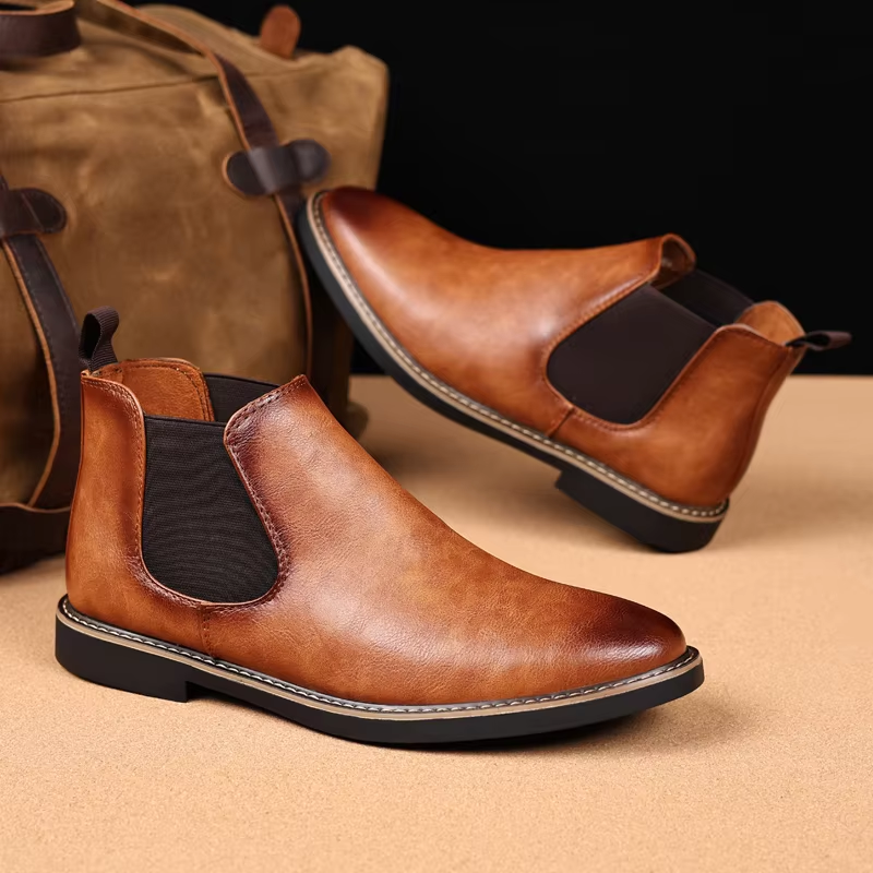 Danvorn - Herenschoenen Boots - Leren Chelsea Boots, Instapmodel met Klassiek Design