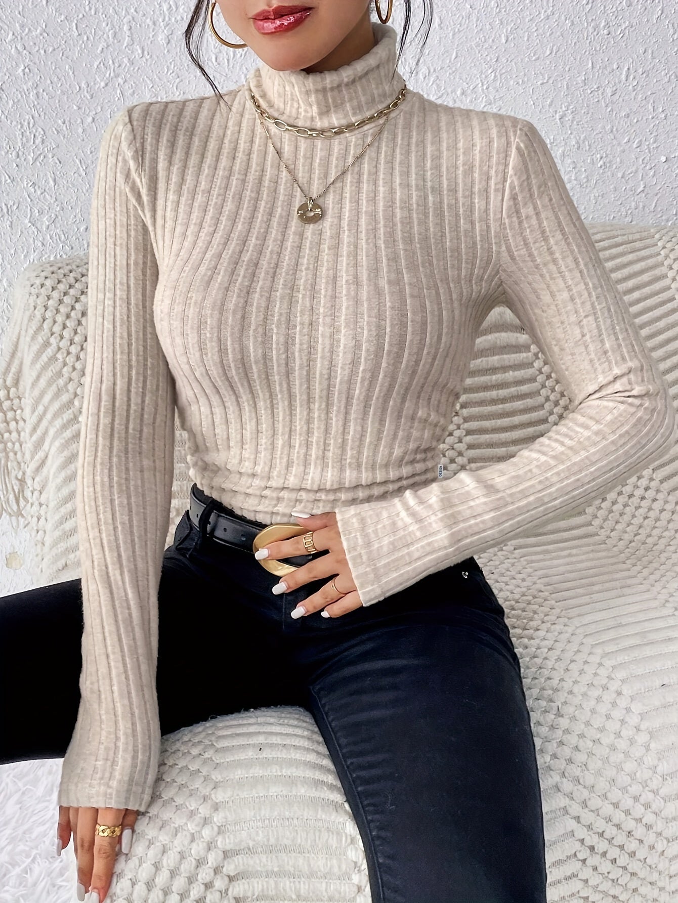 Olivia | Turtle Neck Slim Sweater