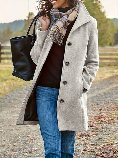 Emma | Elegante enkelknops jas voor dames – perfect voor herfst & winter