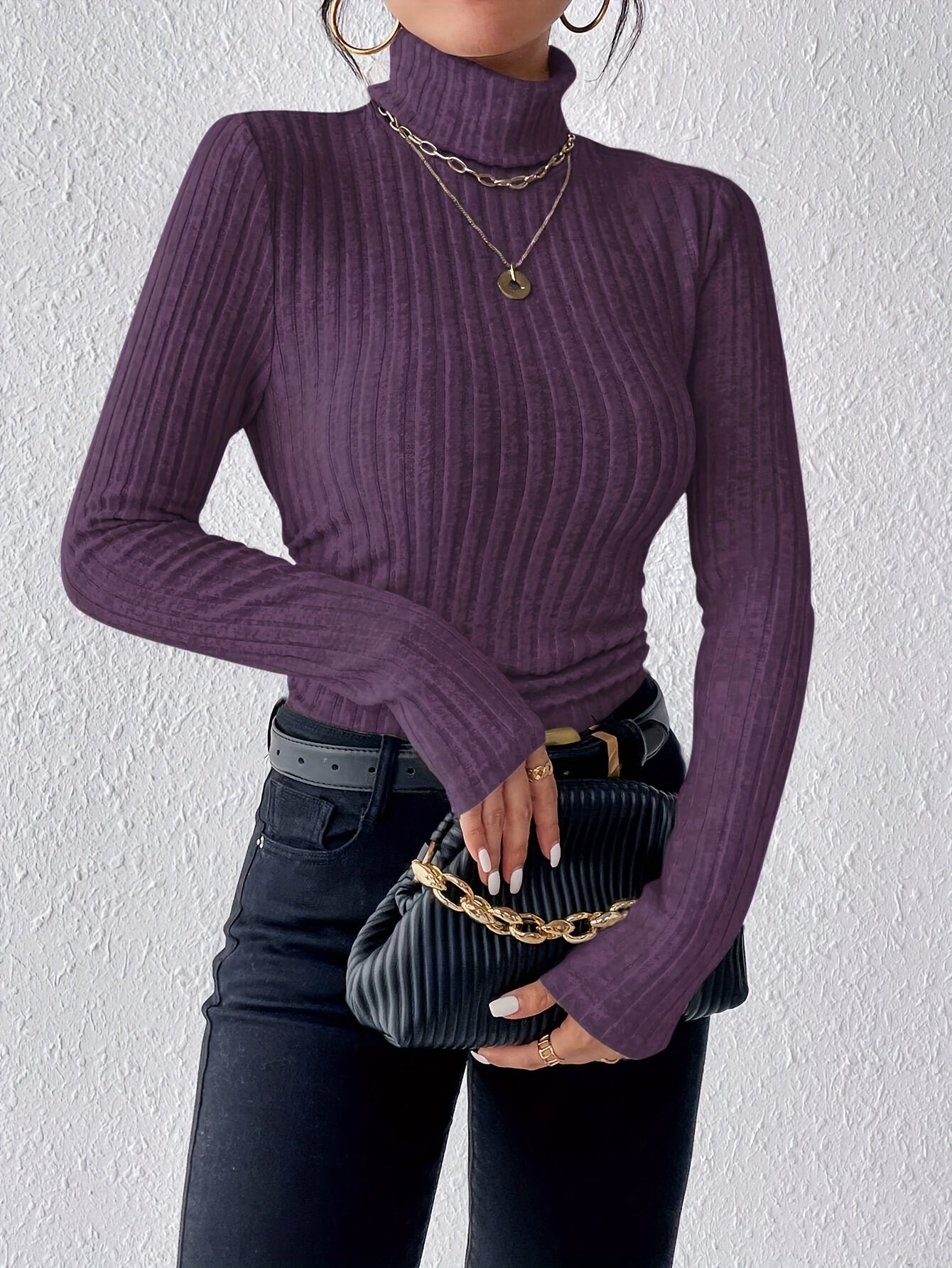 Olivia | Turtle Neck Slim Sweater