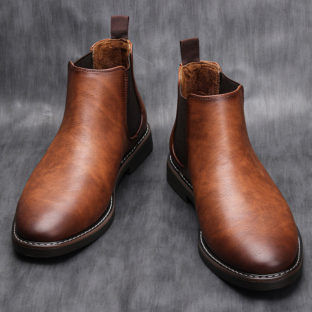 BootLux – Herren-Chelsea-Stiefel aus Leder mit elastischen Seiteneinsätzen und rutschfester Sohle