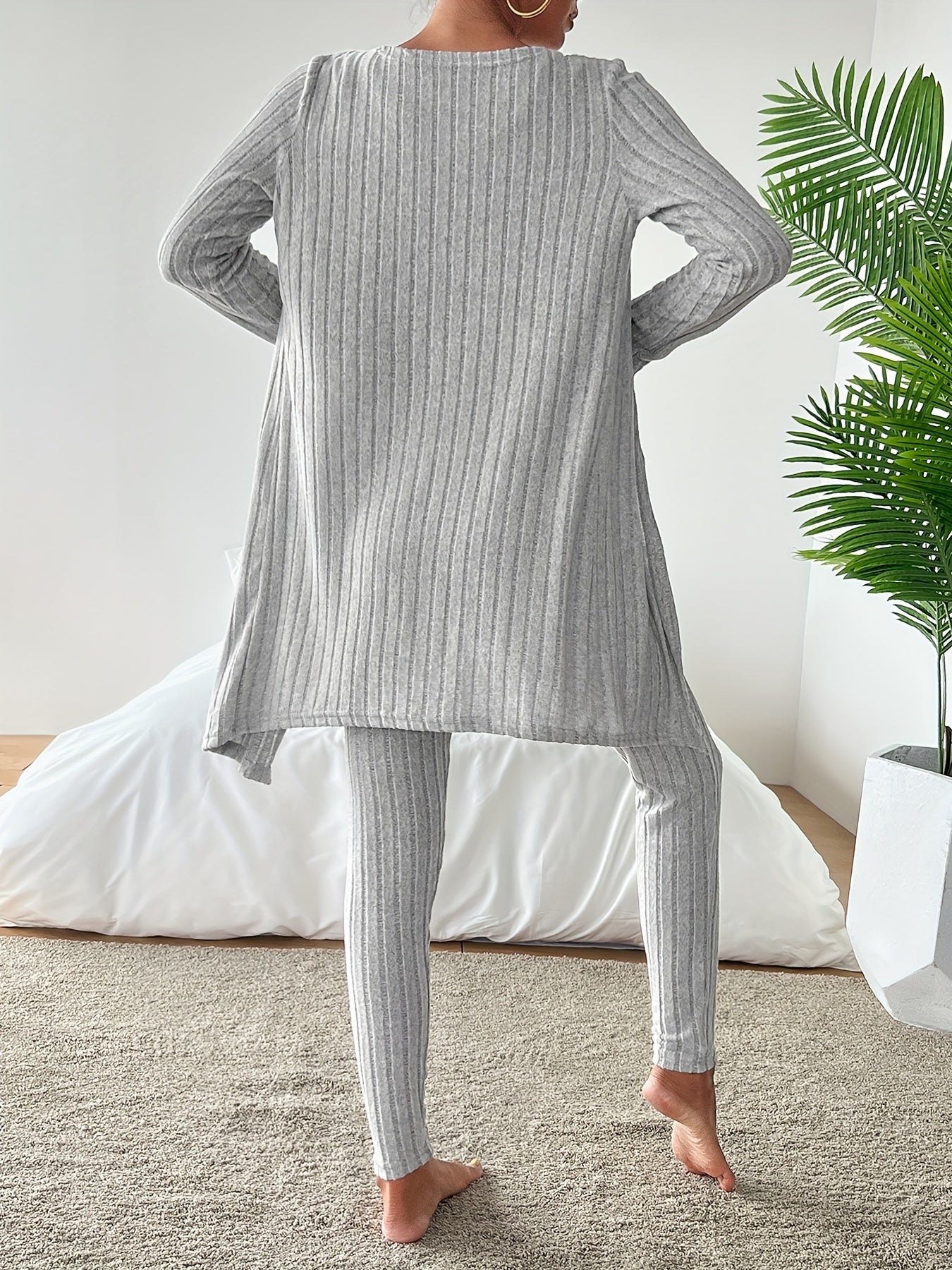 Emma | Casual effen kleur gebreide broek set