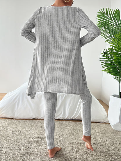 Emma | Casual effen kleur gebreide broek set
