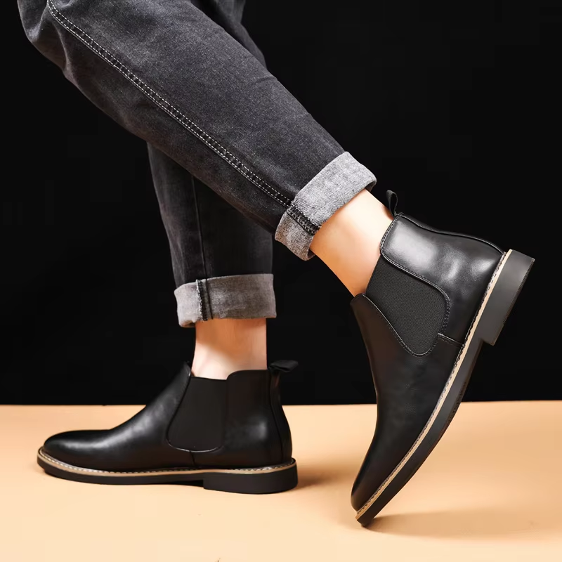 Danvorn - Herenschoenen Boots - Leren Chelsea Boots, Instapmodel met Klassiek Design