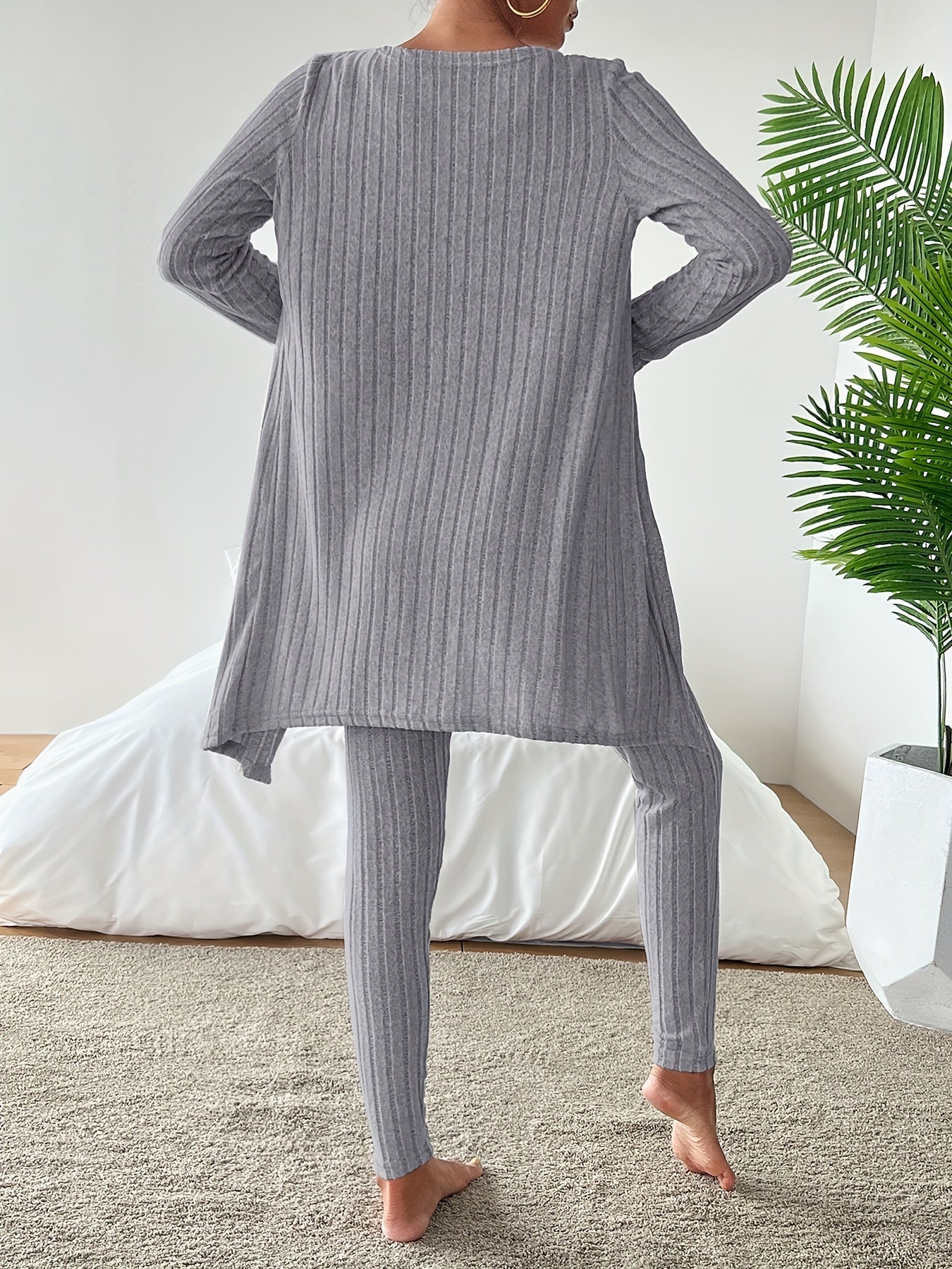 Emma | Casual effen kleur gebreide broek set