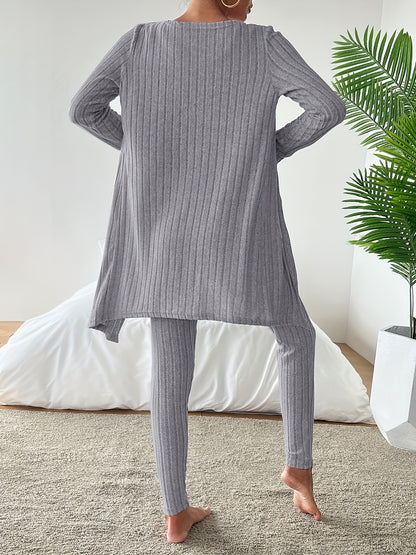 Emma | Casual effen kleur gebreide broek set