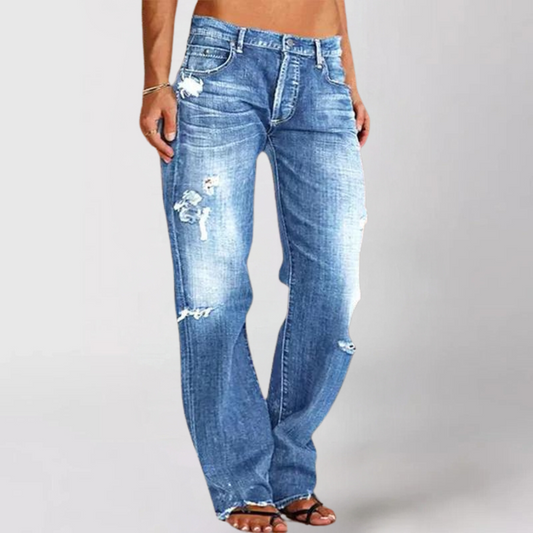 Bernstein | Vintage Straight Jeans mit niedriger Taille und weitem Bein 