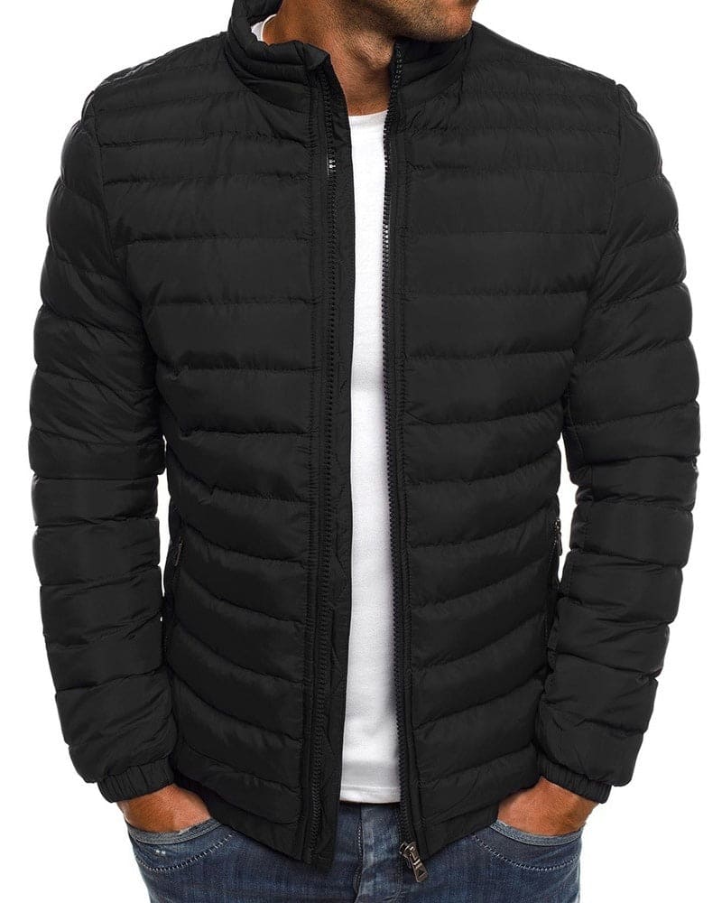 Effen Kleur Donsjas met Rits - Ethan