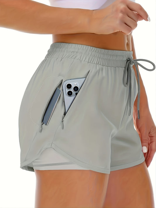 Linde | 2-in-1-Sportshorts mit Taschen für Laufen und Fitness 