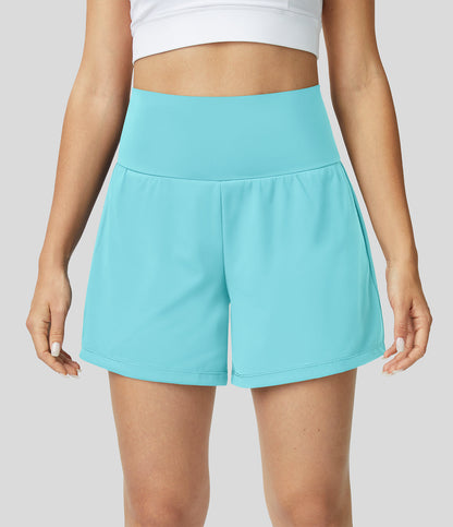 Hilara | 2-in-1-Yoga-Shorts mit hoher Taille, Gesäßtasche und Seitentasche