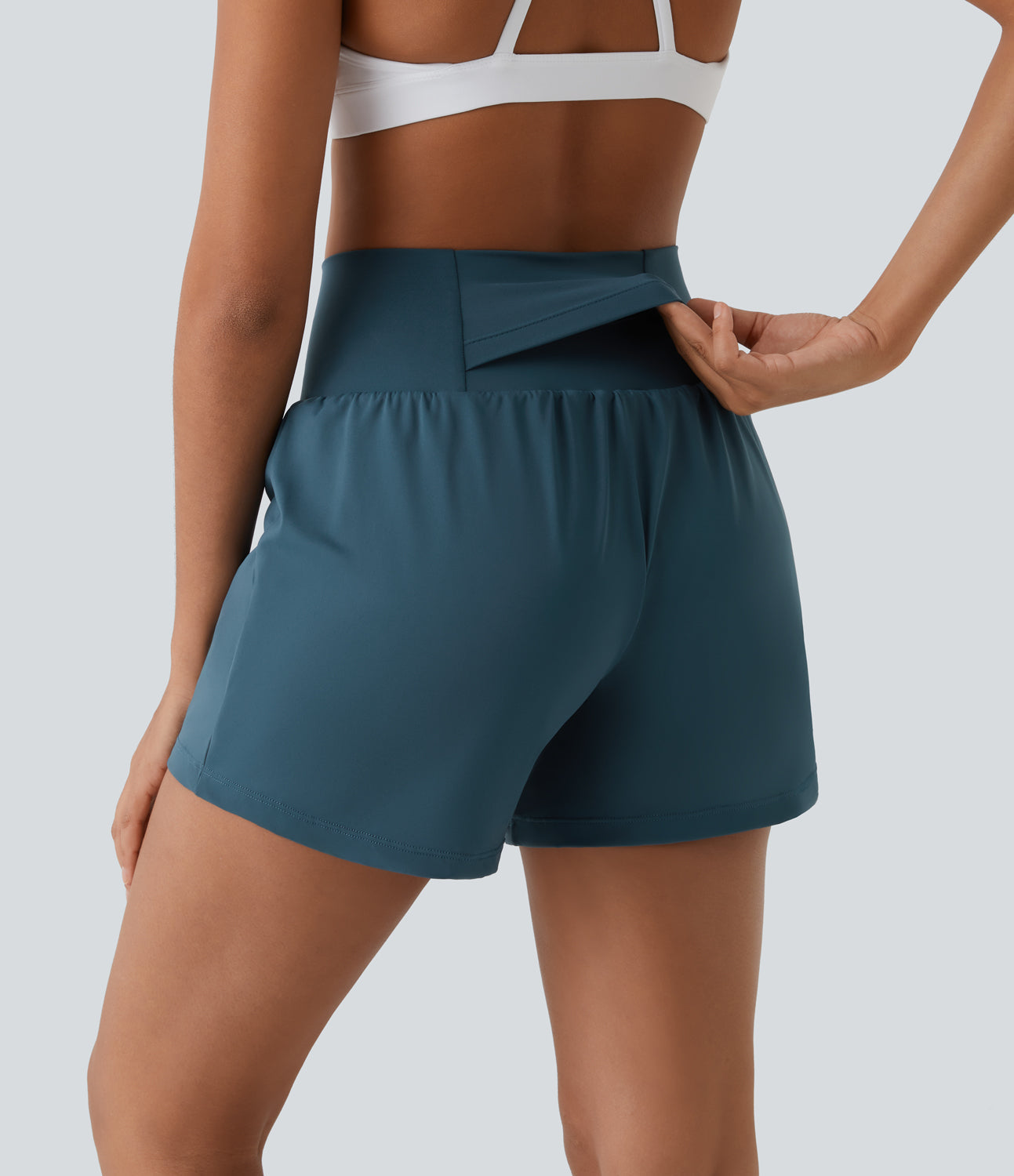 Hilara | 2-in-1-Yoga-Shorts mit hoher Taille, Gesäßtasche und Seitentasche