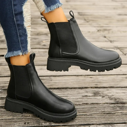 Beloria – Damen-Chelsea-Stiefel aus Leder mit Zugschlaufen