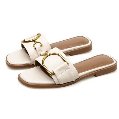 Isabella | Modieuze Lederen Sandalen met Vierkante Neus