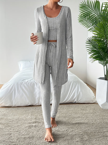 Emma | Casual effen kleur gebreide broek set