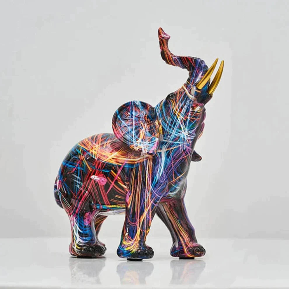 Bunte Graffiti-Elefant-Figur – ein einzigartiges Wohnaccessoire