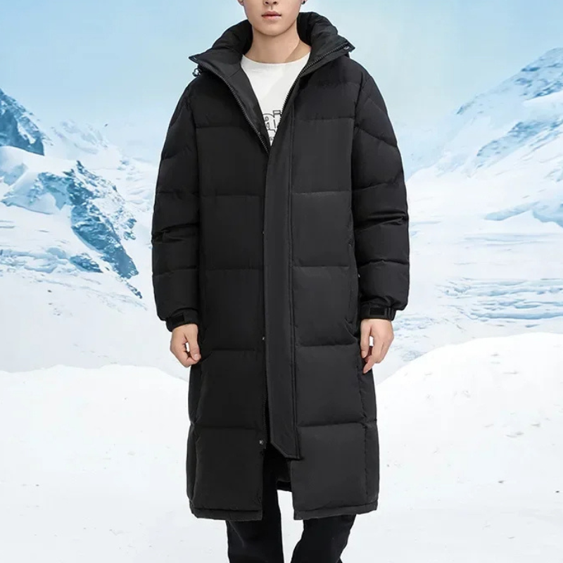 Rolmend - Lange Winterjacke Herren - Leichte winddichte Jacke mit Kapuze