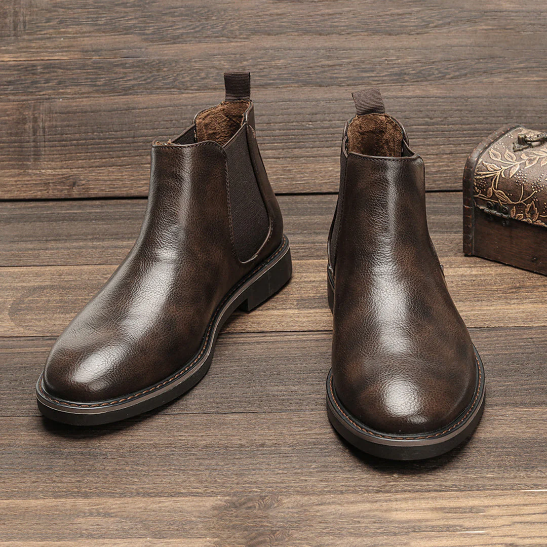 BootLux – Herren-Chelsea-Stiefel aus Leder mit elastischen Seiteneinsätzen und rutschfester Sohle