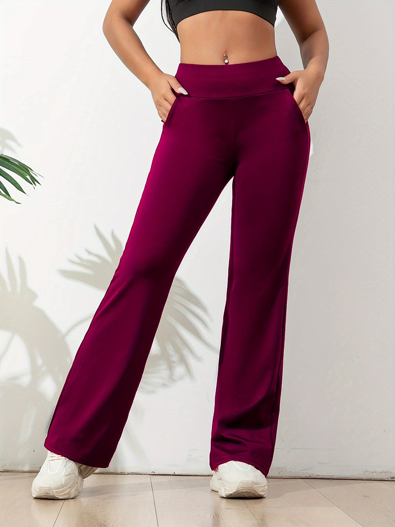 Olivia | Solid Color Casual Yoga Pants