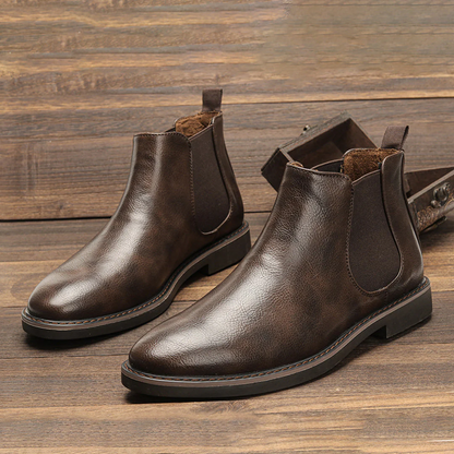 BootLux – Herren-Chelsea-Stiefel aus Leder mit elastischen Seiteneinsätzen und rutschfester Sohle