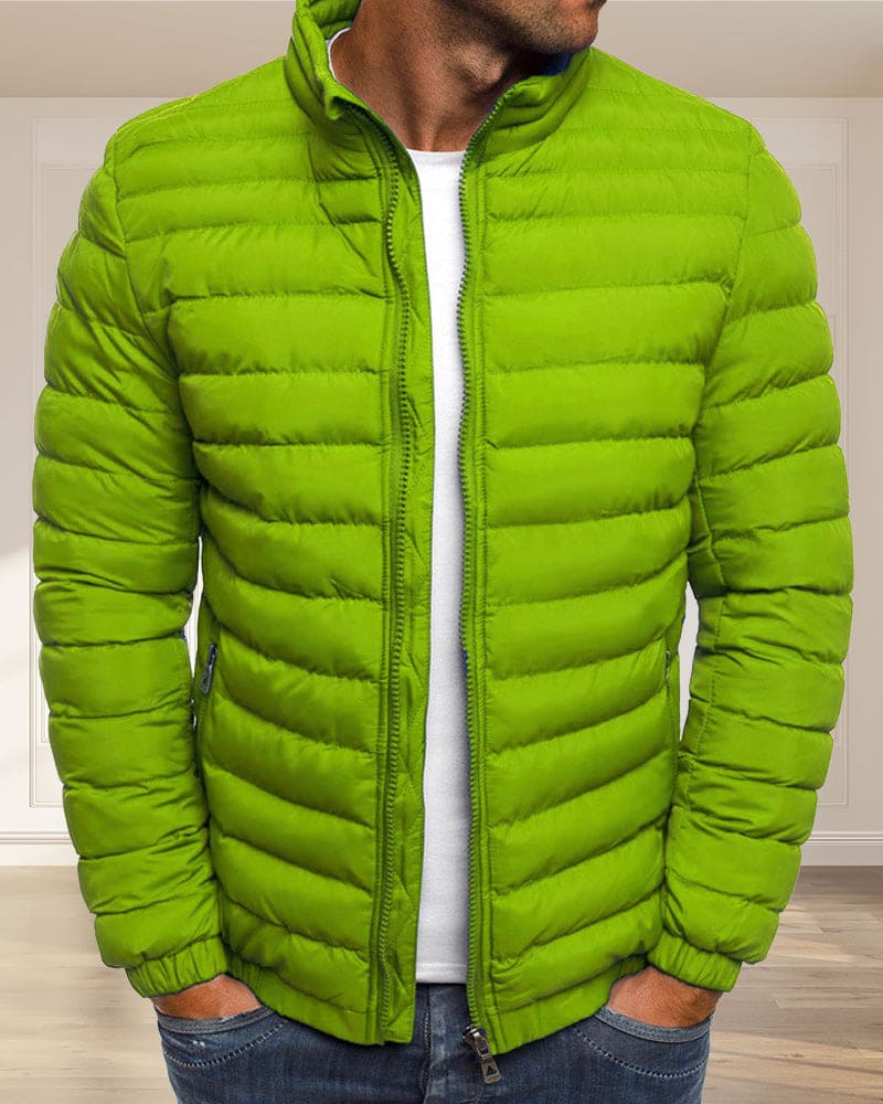 Effen Kleur Donsjas met Rits - Ethan