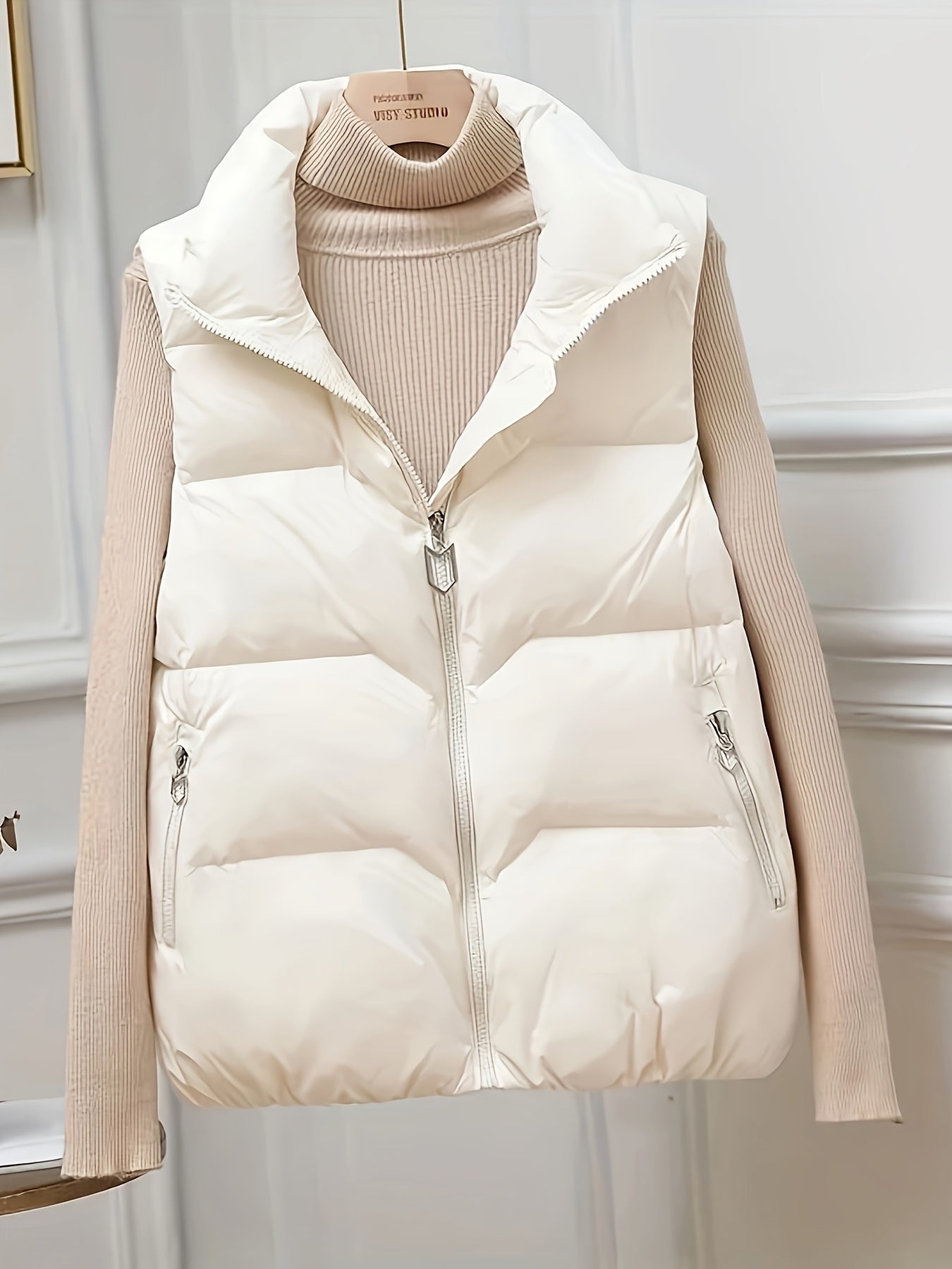 Lily | Solid Color Zipper Loose Vest Jacket