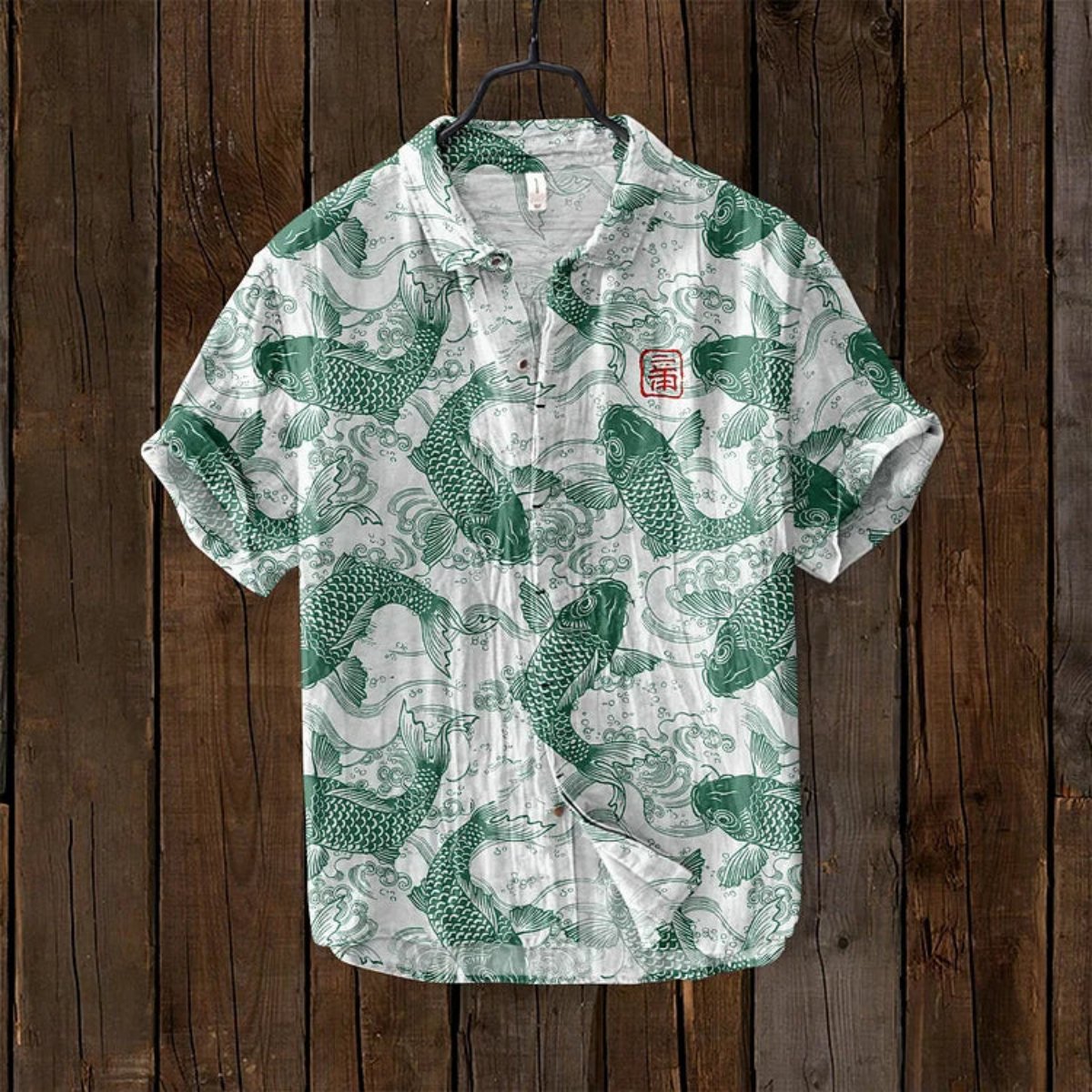 Joris | Casual Hawaïaans Shirt met Vispatroon voor een Zomerse Look