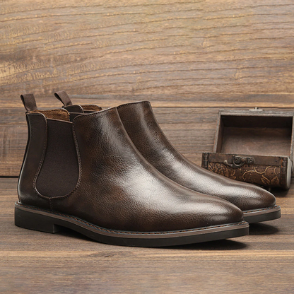 BootLux – Herren-Chelsea-Stiefel aus Leder mit elastischen Seiteneinsätzen und rutschfester Sohle