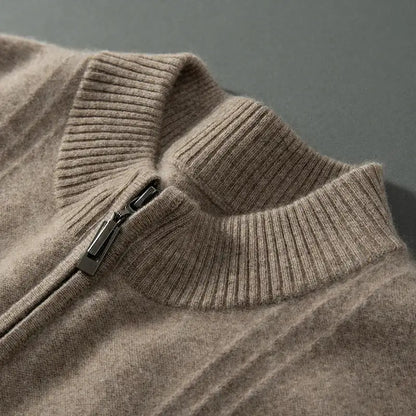 Logan | Warmer, lässiger Herrenpullover mit halbem Reißverschluss für Komfort und Stil