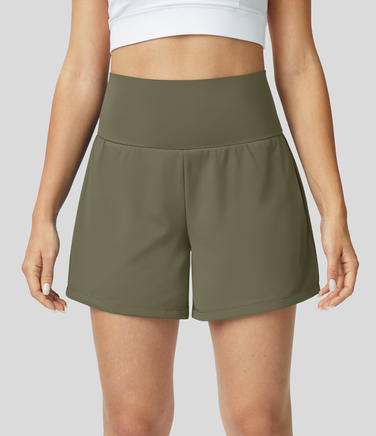 Hilara | 2-in-1-Yoga-Shorts mit hoher Taille, Gesäßtasche und Seitentasche