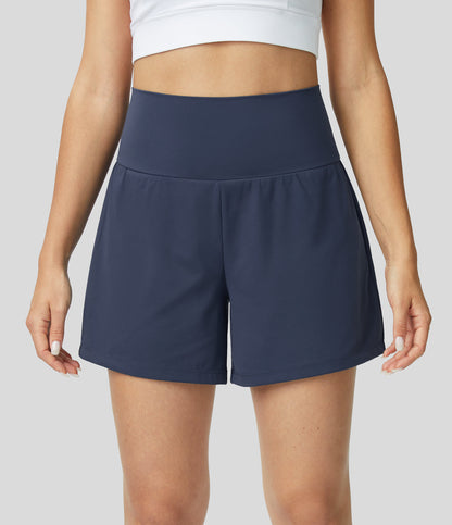 Hilara | 2-in-1-Yoga-Shorts mit hoher Taille, Gesäßtasche und Seitentasche