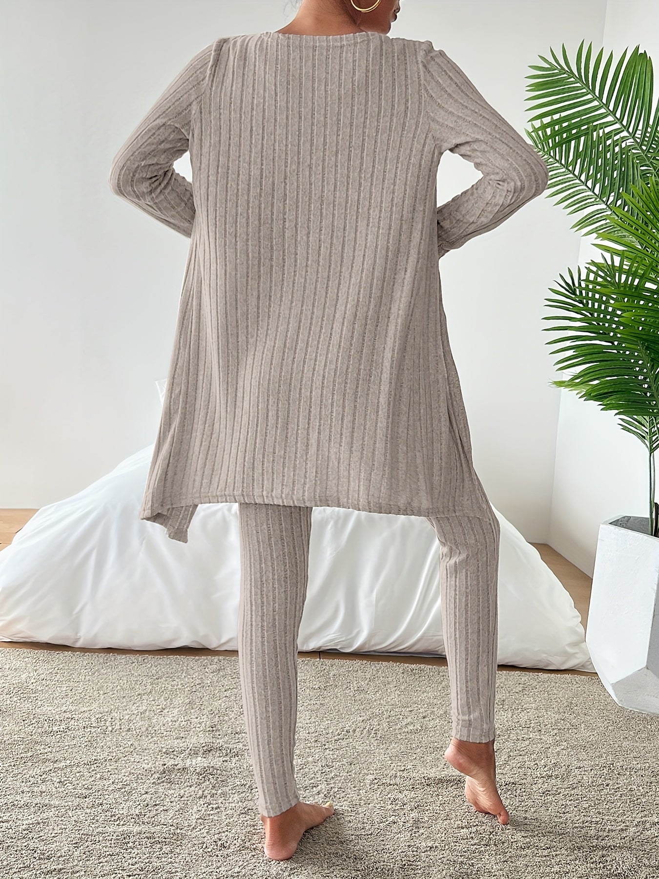 Emma | Casual effen kleur gebreide broek set