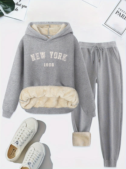 Mia | New York Print Warme Tweedelige Set