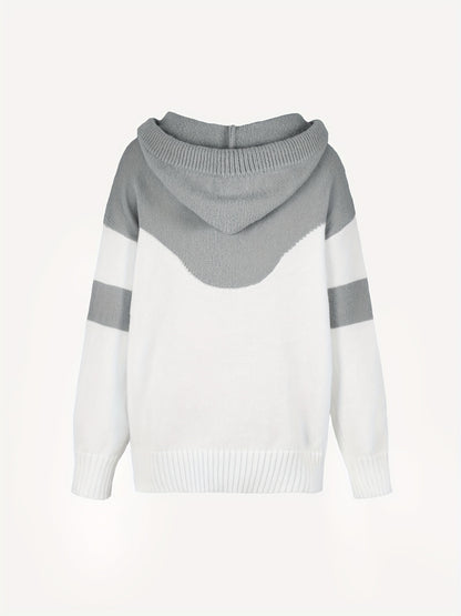 Charly | Color Block Drawstring Hooded Sweater