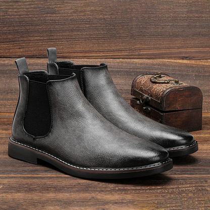 BootLux – Herren-Chelsea-Stiefel aus Leder mit elastischen Seiteneinsätzen und rutschfester Sohle