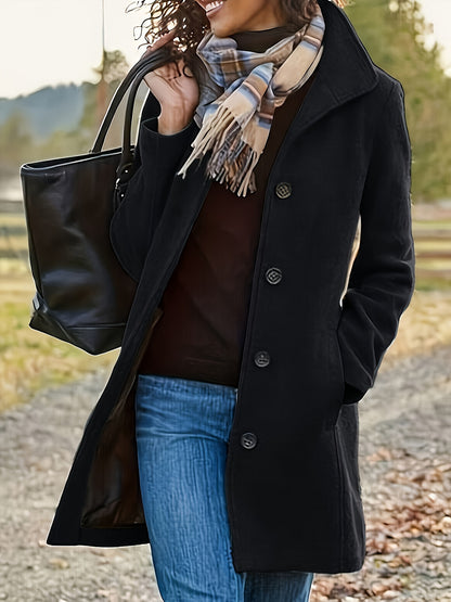 Emma | Elegante enkelknops jas voor dames – perfect voor herfst & winter