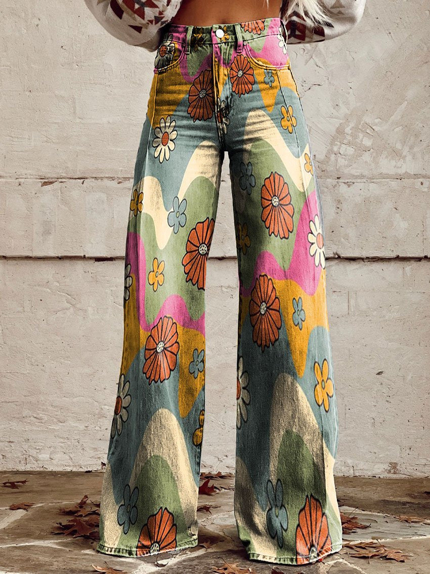 Mila | Kleurrijke Vintage Broek voor een Modevolle Look