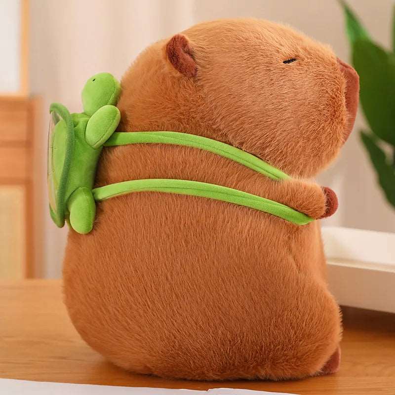 Knuffelbare Capybara met Schildpadrugzak - TurtleBuddy