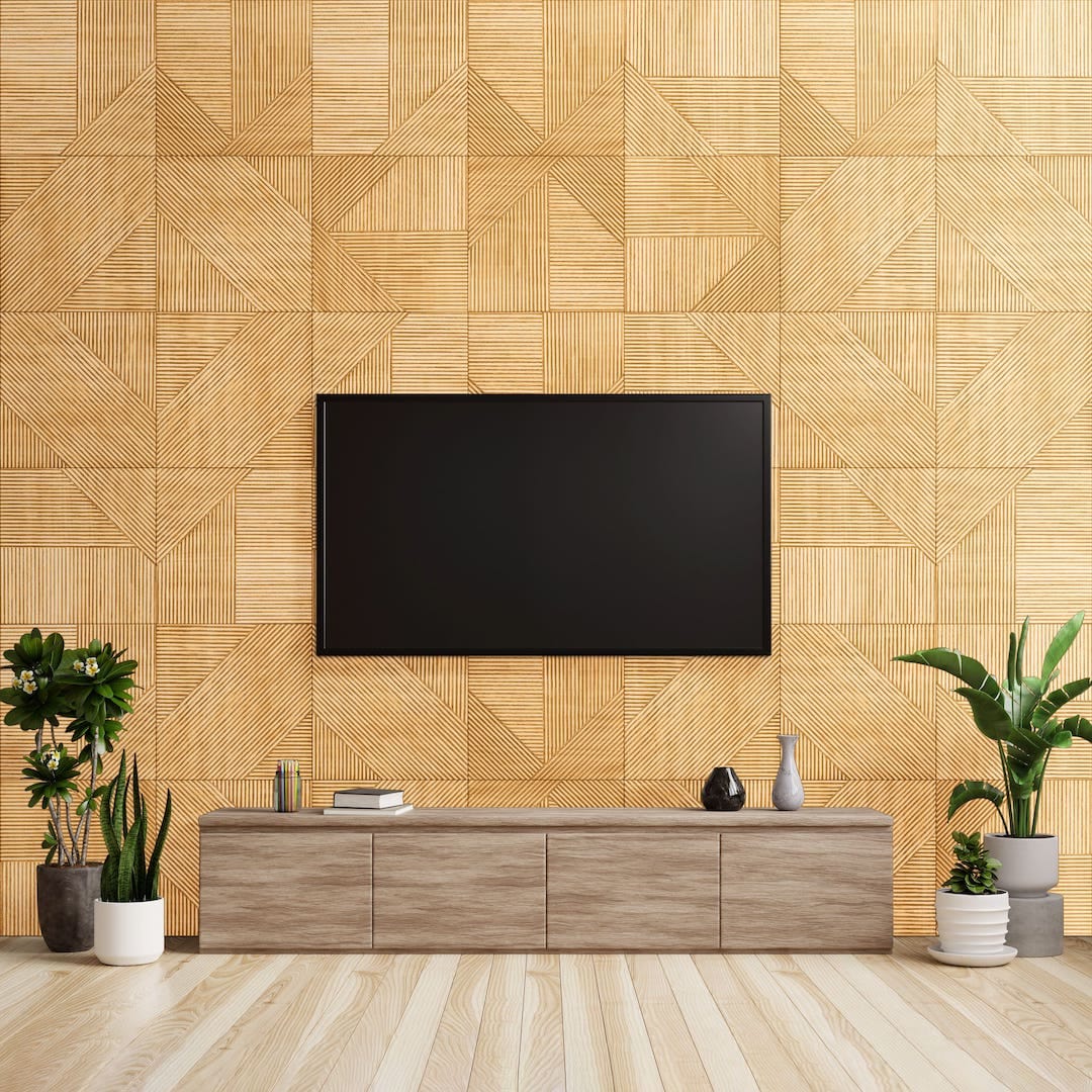 3D Houten Wandpanelen | Interieurdecoratie - Natuurlijke Elegant