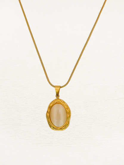 Fleur Opal Edelstein Halskette Gold