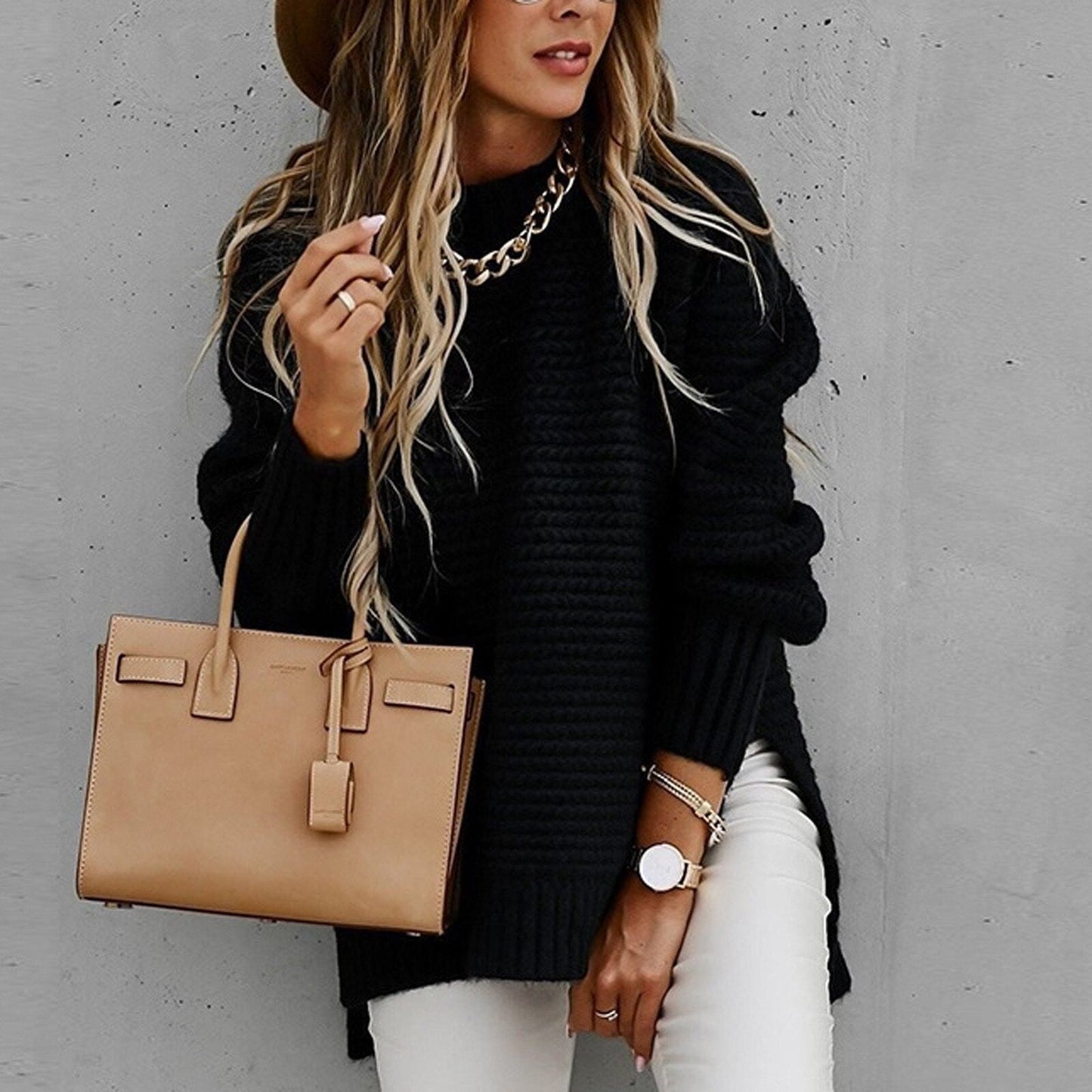 Sofia | Elegante Pullover met Halfhoge Hals - Gebreide Herfsttrui