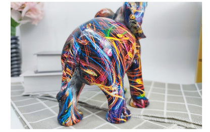 Bunte Graffiti-Elefant-Figur – ein einzigartiges Wohnaccessoire