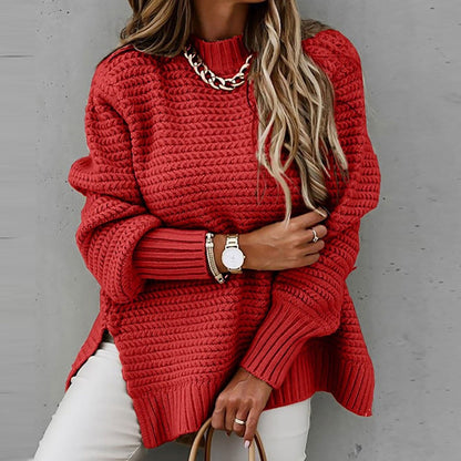 Sofia | Elegante Pullover met Halfhoge Hals - Gebreide Herfsttrui