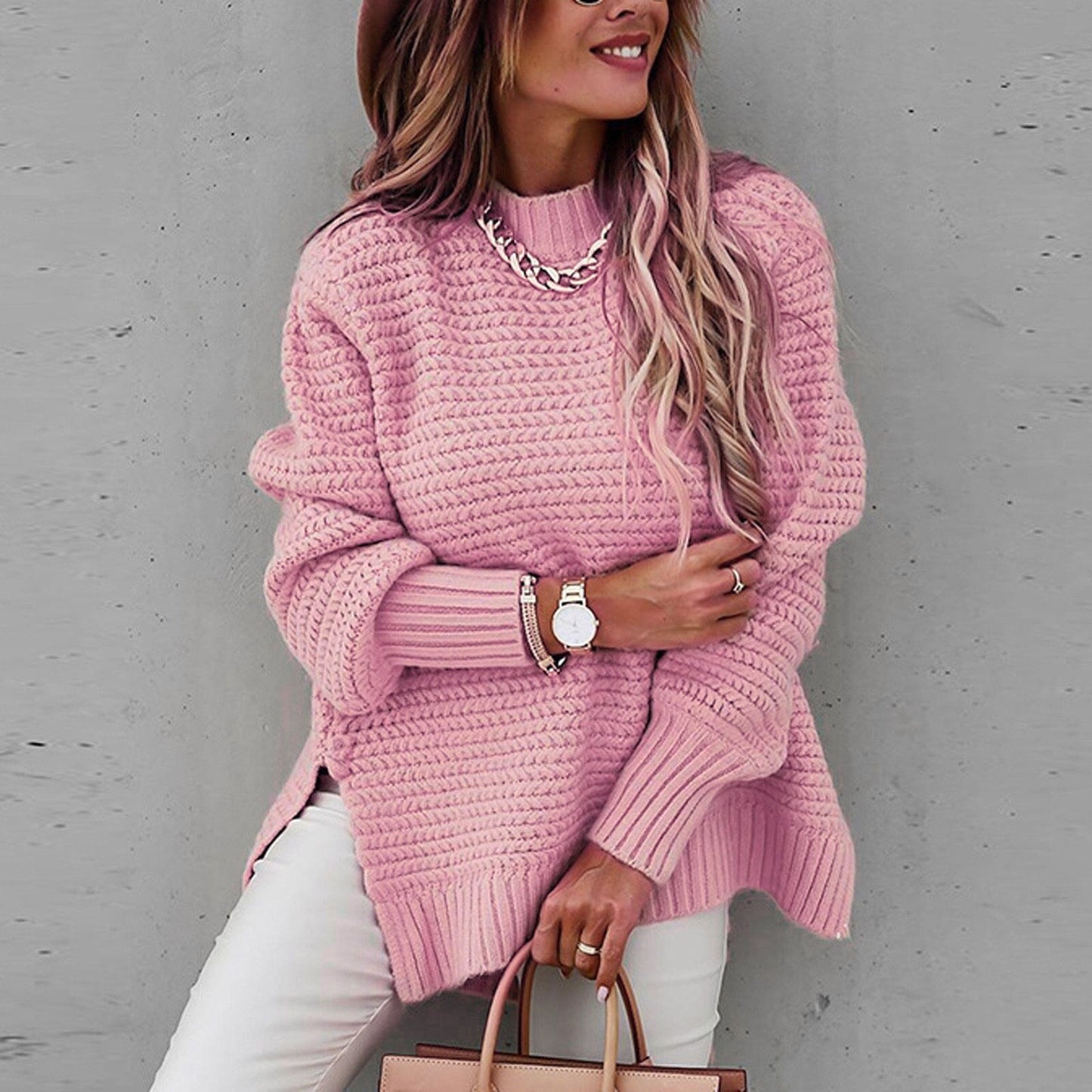 Sofia | Elegante Pullover met Halfhoge Hals - Gebreide Herfsttrui